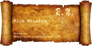 Rick Ninetta névjegykártya